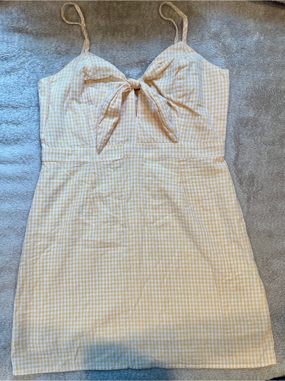 Lulu's Yellow Gingham Mini Dress